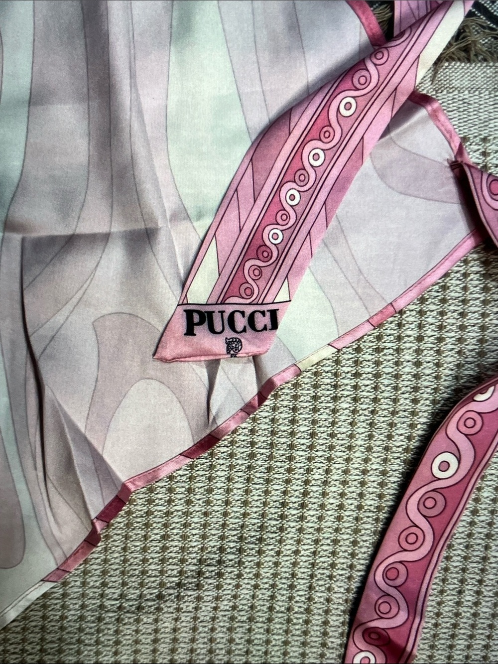 Emilio Pucci Pink & Cream Abstract Halter Tank - Picture 7 of 9